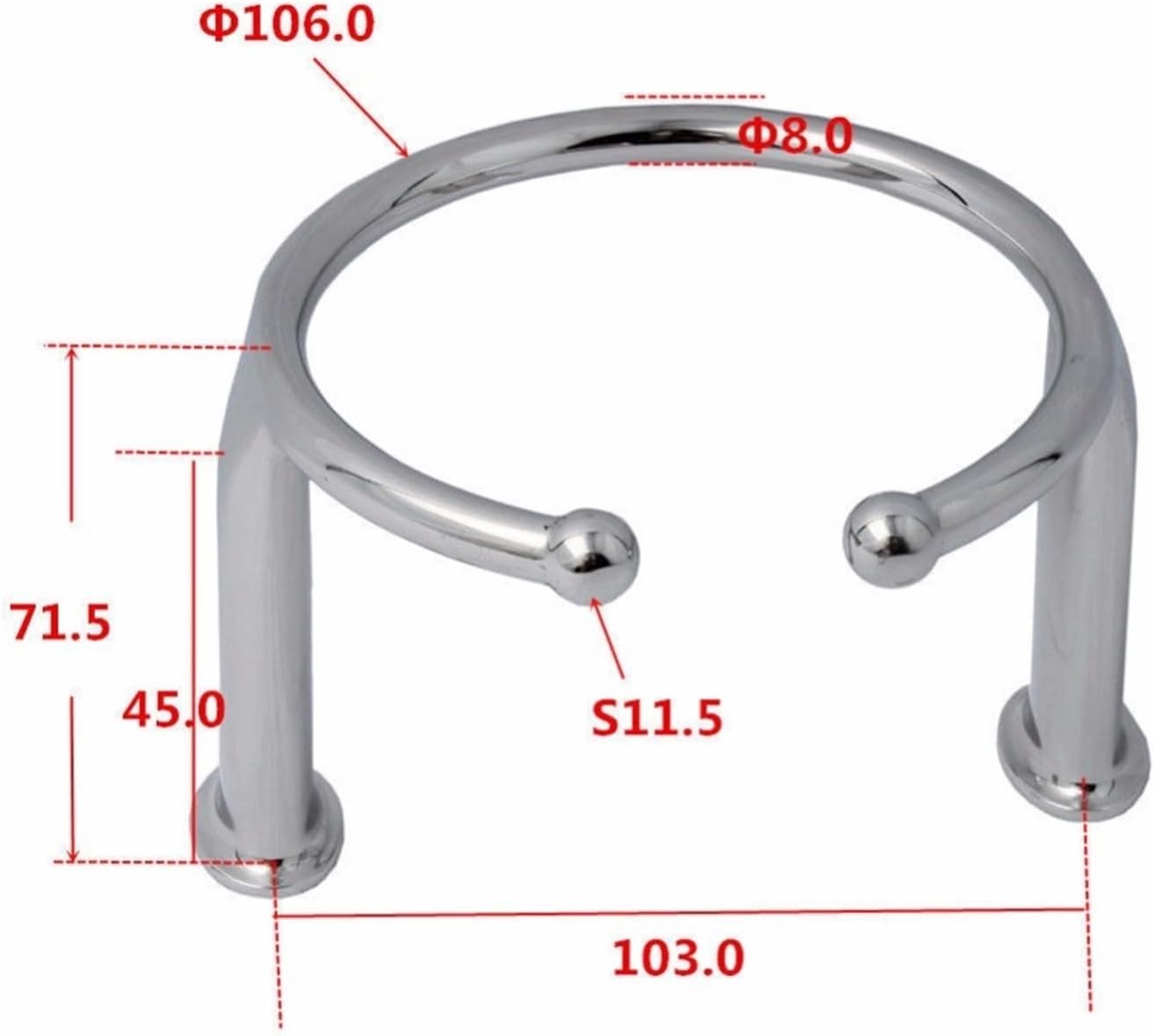 2X Boat Ring Cup Drink Holder Opened Made of Marine Grade 316 Stainless Steel Boat Accessories Marine - Image 2