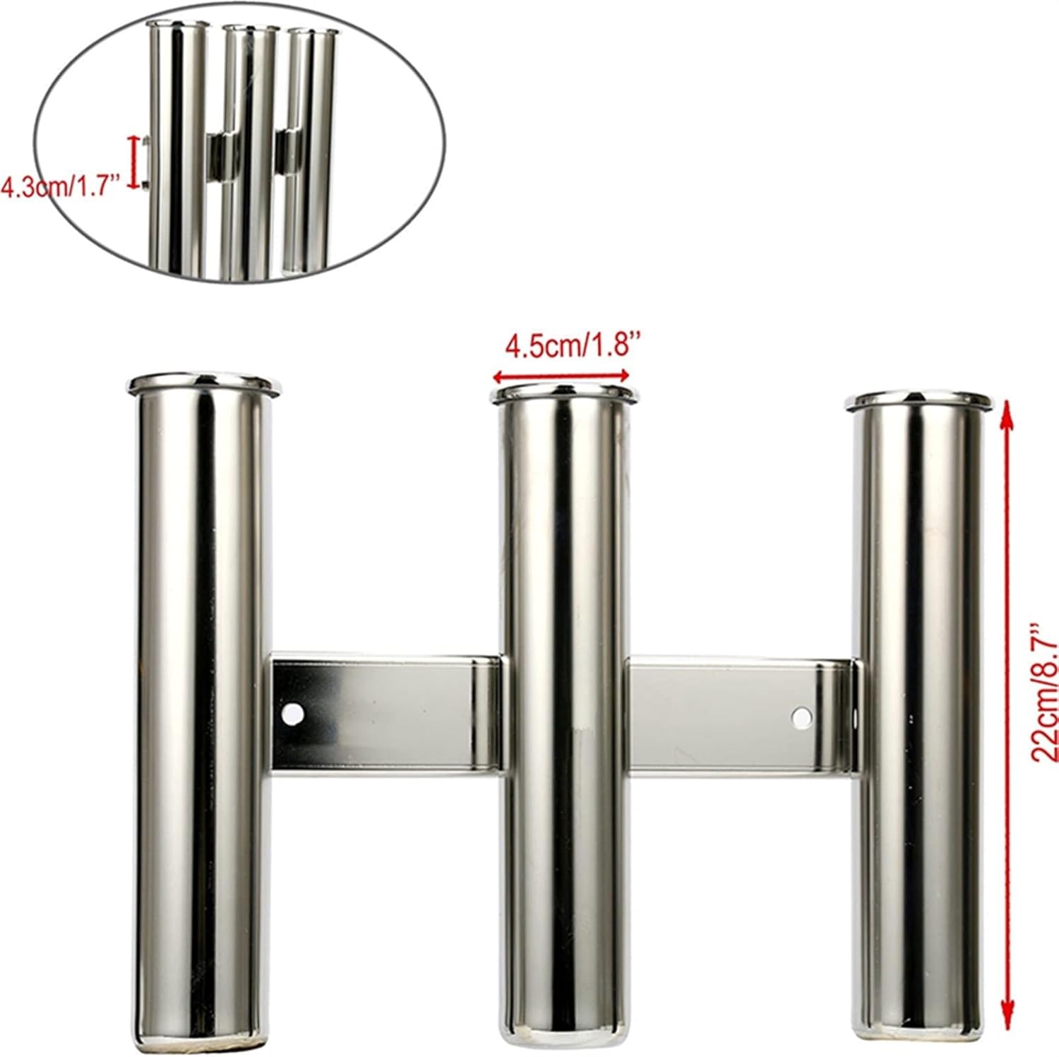 3 Tube Marine Stainless Steel Fishing Rod Holder for Marine Boat Yacht Accessories 3 Rod Rack - Image 2