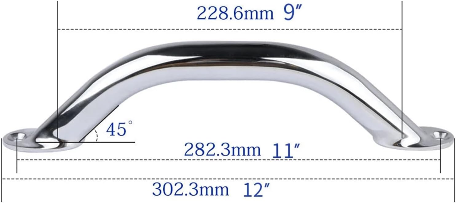316 Stainless Steel 9'' Boat Polished Boat Marine Grab Handle Handrail Boat Accessories Marine - Image 2