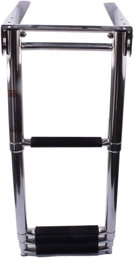 4 Step Boat Ladder, Stainless Steel Telescoping Boarding Ladder Under Platform Boat Marine Deck Ladder Boat Accessories for Boat Pontoon Yacht Truck RV - Image 3