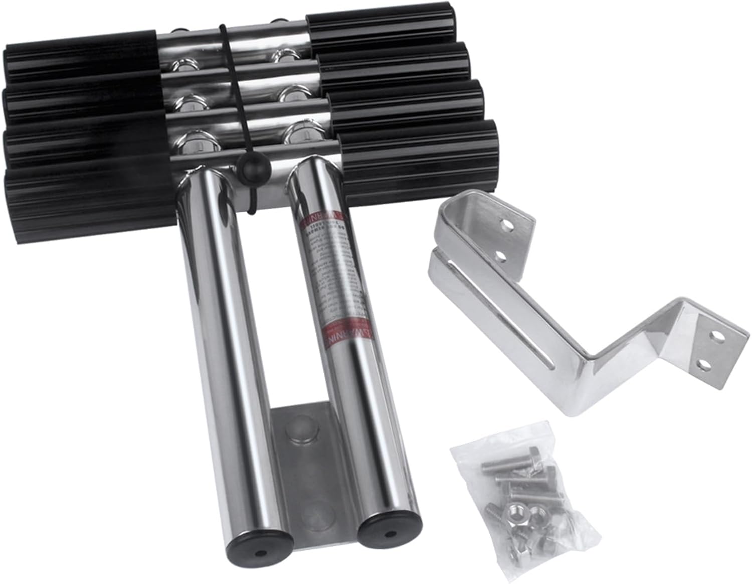 Boat Accessories 4 Steps Boat Ladder Stainless Steel Vertical Telescoping Transom Mounting Ladder Marine - Image 3