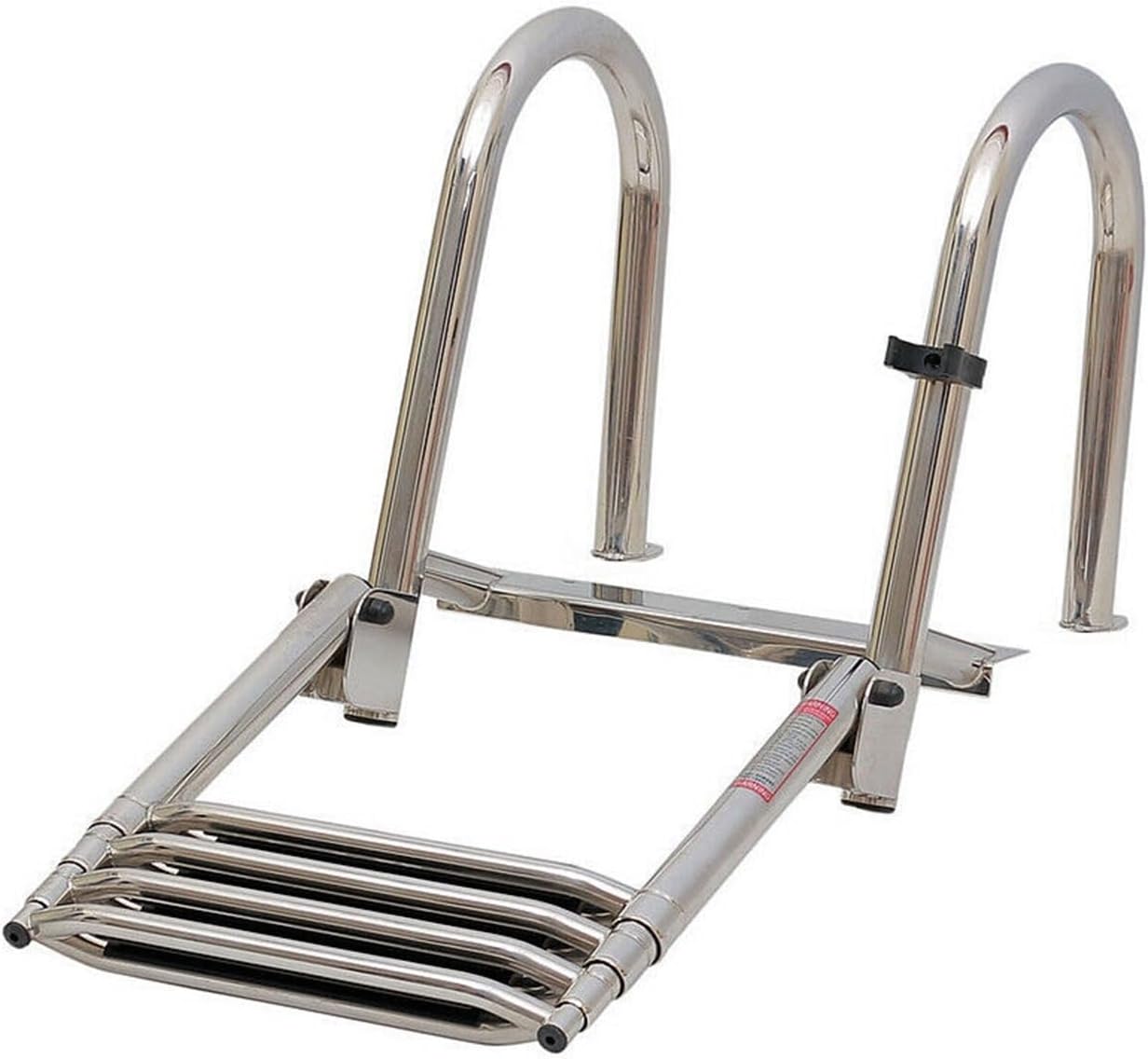 Boat Accessories Marine 4 Step Folding Telescoping Boat Ladder Stainless Steel Inboard Rail Dock Heavy Duty Siwmming Ladder - Image 5