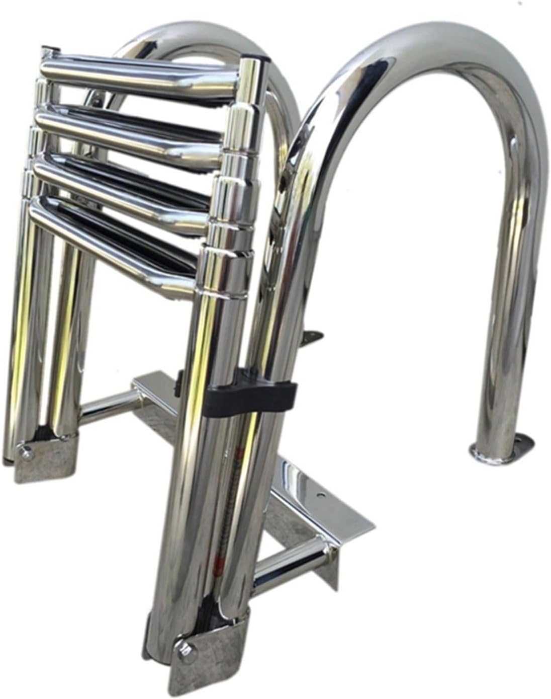Boat Accessories Marine 4 Step Telescoping Boat Ladder Stainless Steel Inboard Rail Dock Siwmming Ladder - Image 3