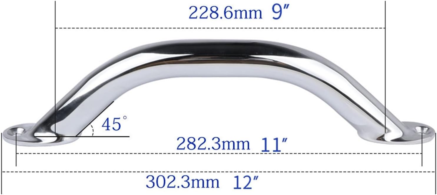 Door Handle 2 Pieces Stainless Steel 9'' Boat Polished Grab Handle Handrail Boat Accessories Marine - Image 6