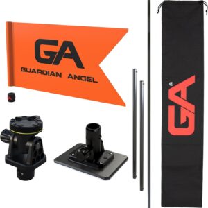 Guardian Angel Marine Mount & Accessory Bundle \u2013 Universal Base, Rotatable Head Mount, (2) 12\u201D and (1) 24" Stainless Steel Poles, Safety Flag, Storage Bag \u2013 for Kayaks, Boats, Paddleboards, & More