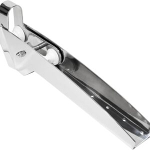 ISURE MARINE AISI 316 Stainless Steel Hinged Self-Launching Bow Anchor Roller Boat Anchor Bracket with pivoting Dual-Roller 35'' for Marine Yacht Docking Accessories
