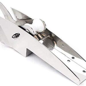 ISURE MARINE AISI 316 Stainless Steel Hinged Self-Launching Bow Anchor Roller with pivoting Dual-Roller 23'' for Marine Yacht Docking Accessories