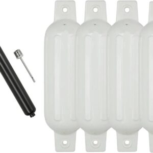 Marine Accessories 4PCS Boat fenders 8.5" * 27" White Vinyl Marine Ribbed Bumper Inflatable Dock Shield