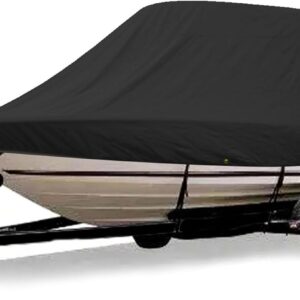 Marine Accessories 600D 18-28Ft Yacht Boat Cover Boat Cover Winter Snow Cover Waterproof Sunshade Heavy Duty Trailer Marine Cover(26-28FT)