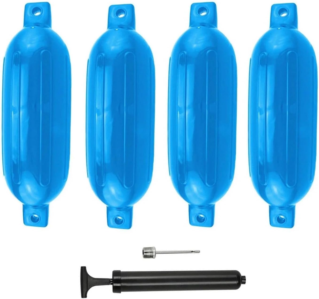 Marine Accessories Inflatable Marine Vinyl Boat fenders Bumpers Kit 6.5" X 23" Blue 4 PCS