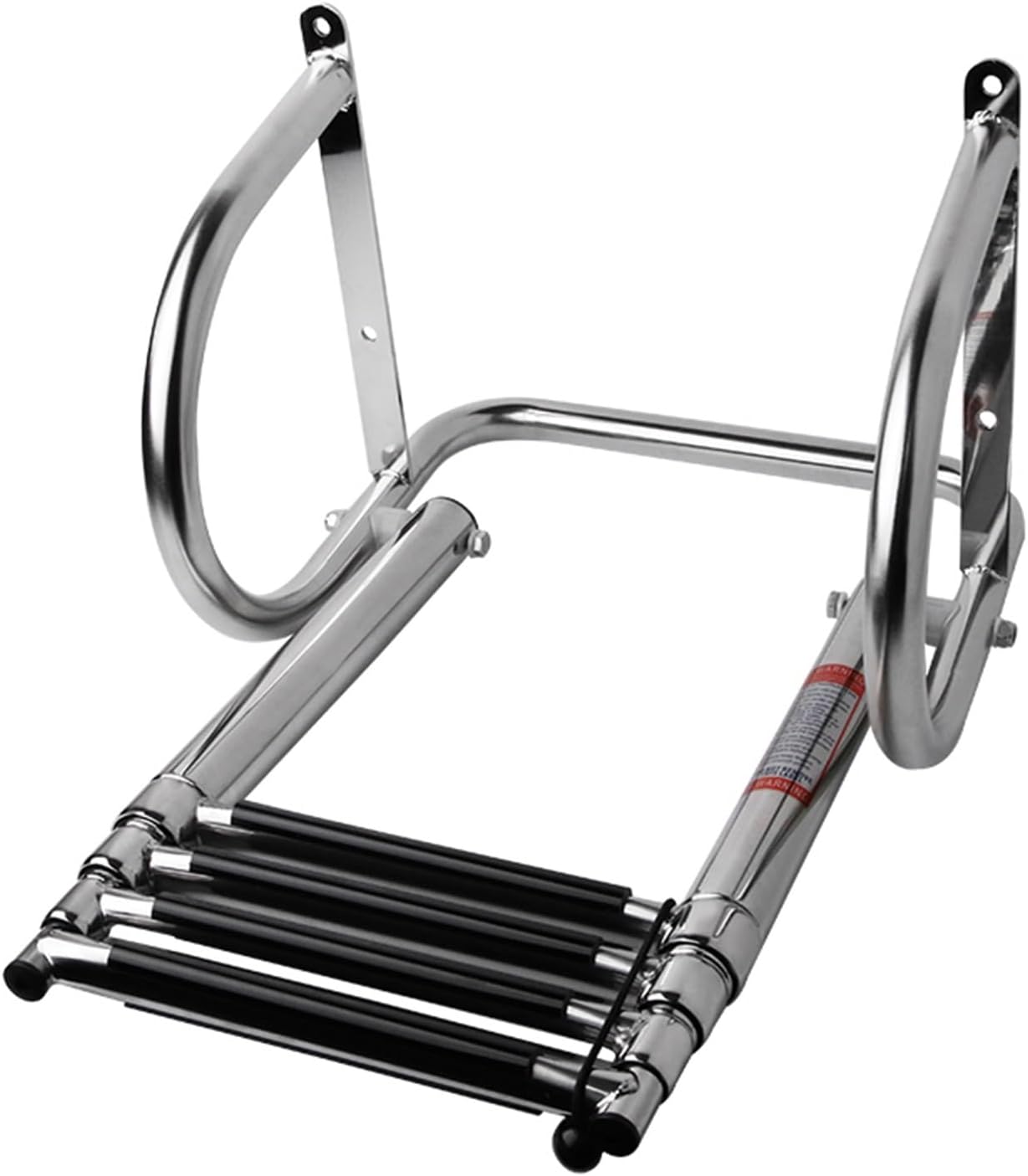 Marine Hardware 4 Step Boat Accessories Stainless Boat Boarding Telescoping Ladder Sliding Folding Swimming Launching Ladder with Handrail - Image 4