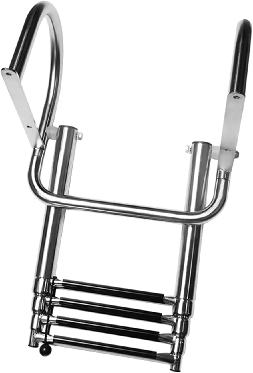 Marine Hardware 4 Step Boat Accessories Stainless Boat Boarding Telescoping Ladder Sliding Folding Swimming Launching Ladder with Handrail - Image 6