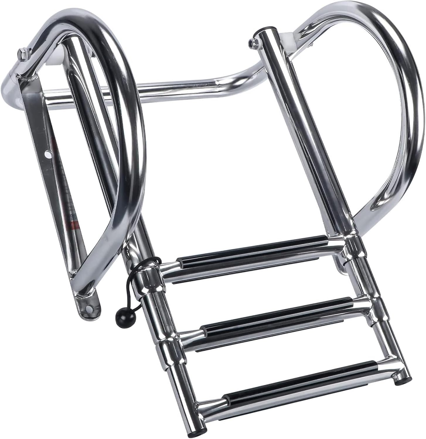 Marine Hardware Boat Accessories Stainless Steel Boat Boarding Telescoping Ladder Sliding Folding Swimming Launching Ladder with handrail(4 Step) - Image 4