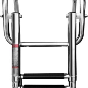 Marine Hardware Boat Accessories Stainless Steel Boat Boarding Telescoping Ladder Sliding Folding Swimming Launching Ladder with handrail(4 Step)