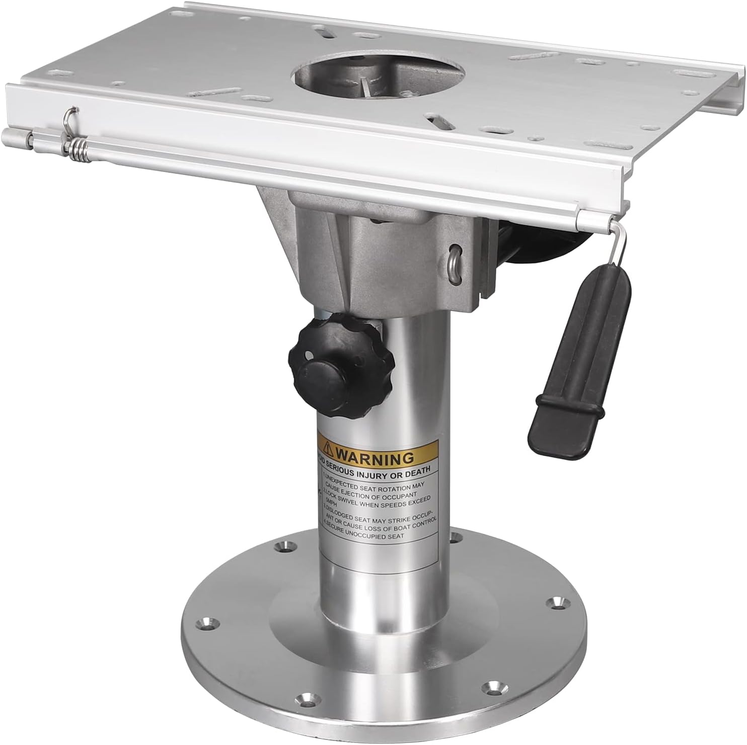 ONHI Adjustable Aluminum Boat Seat Pedestal 13-19 Inch Height, Locking Design, Silver Polished, for Fishing Boats and Marine Vessels - Image 7