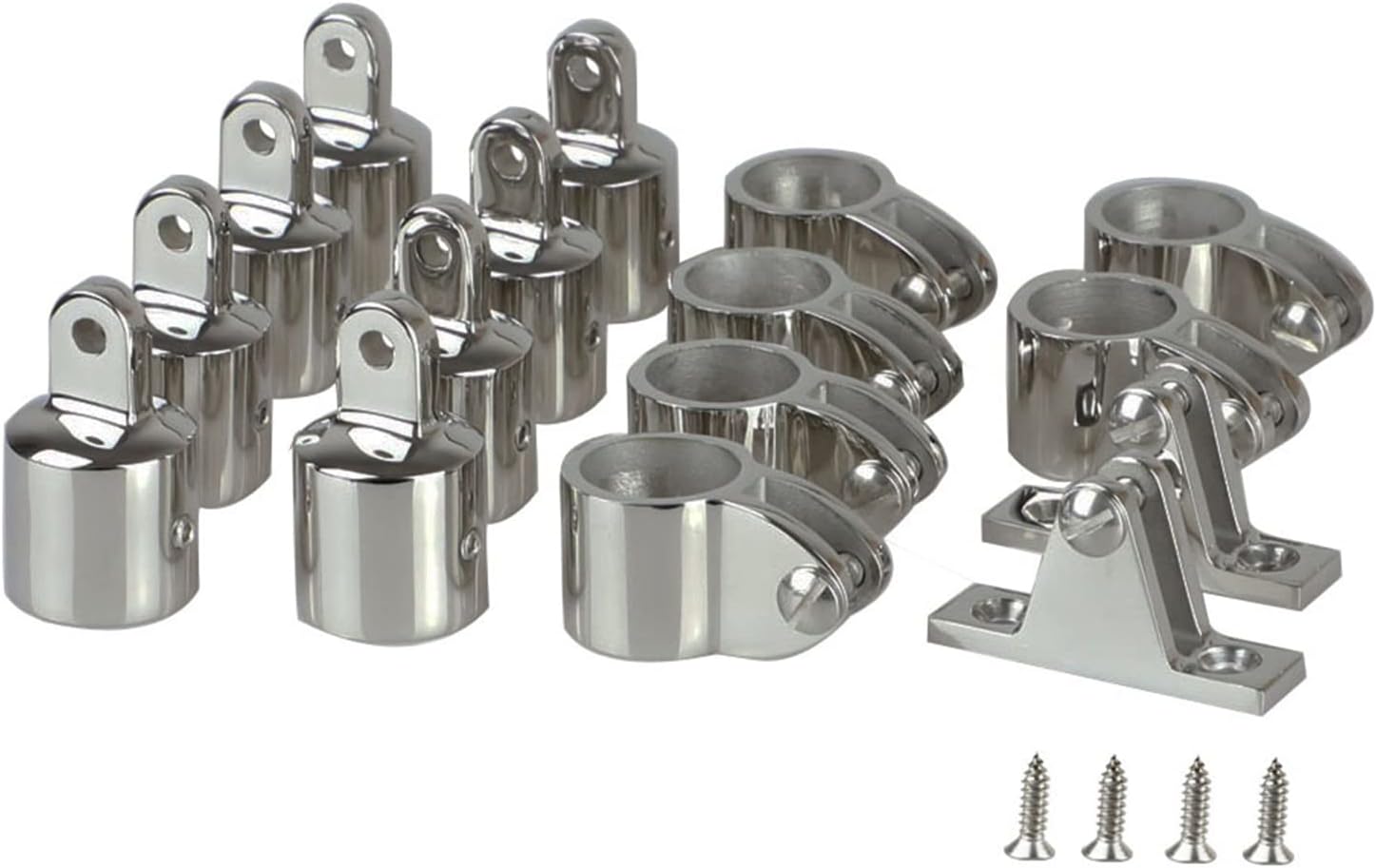 PHASFBJ 16-Pack 316 Stainless Steel Marine Hardware Mounting Kit, Boat Roof Mounting Accessories, Includes 3 Accessories, Fits Most Boats, Speedboats, Yachts
