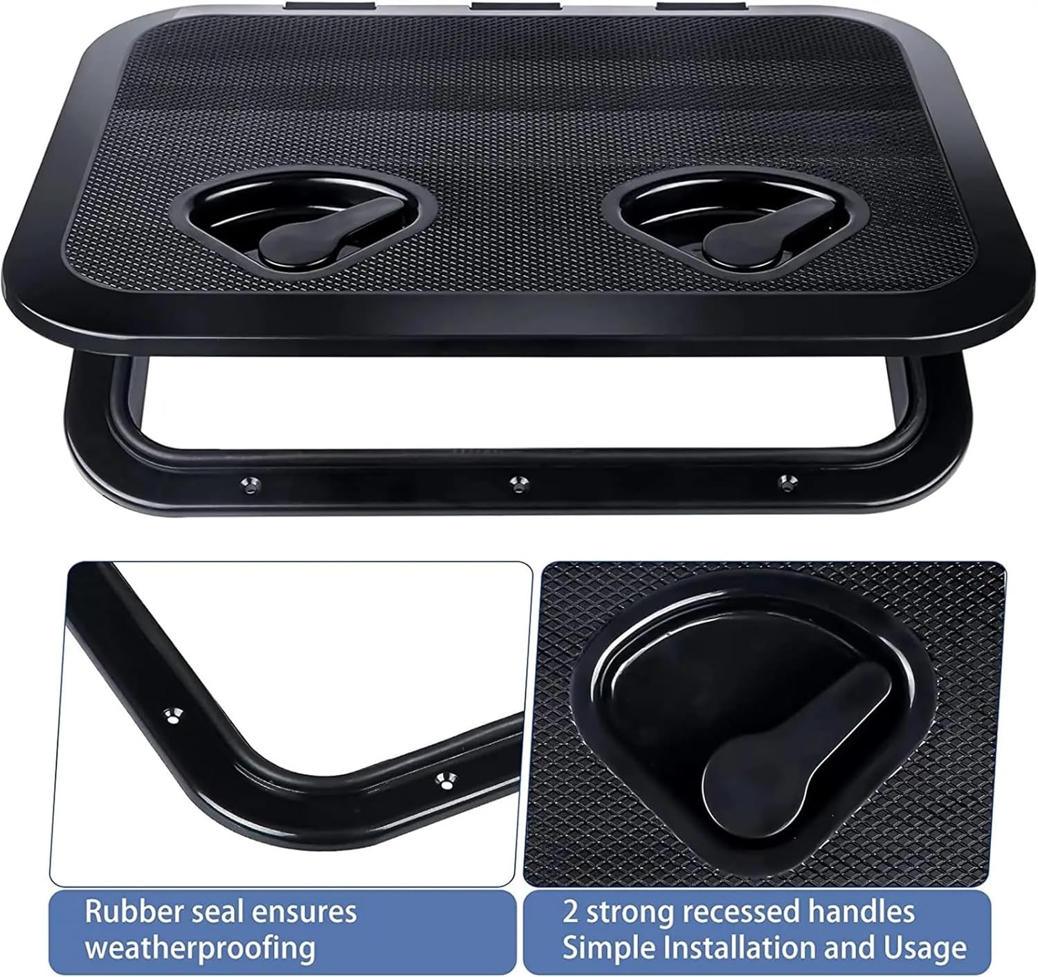 Quaingfair Boat Accessories ABS Deck Access Hatch Cover for Marine Boat Yacht RV Watertight Anti-UV Non-Skid Inspection 240X358MM - Image 3