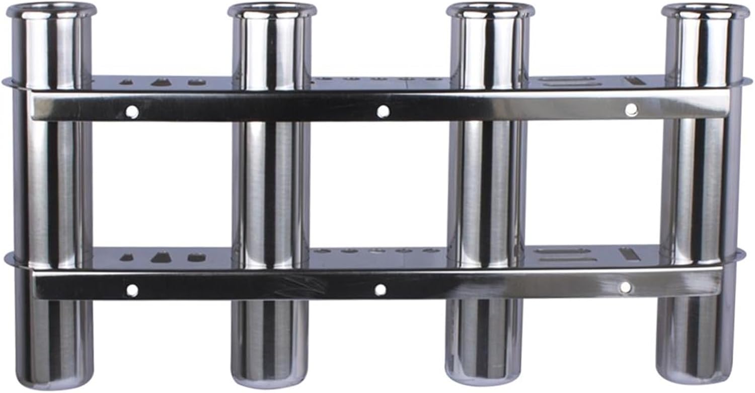 Quaingfair Boat Accessories Marine Stainless Steel 4 Tube Fishing Rod Storage Holder Rack & Boat Organiser - Image 2