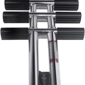 Stainless Steel Boat Ladder, 4 Step Ladder Vertical Telescoping Swim Deck Ladder Transom Mounting Boat Accessories for Marine Yacht/Swimming Pool