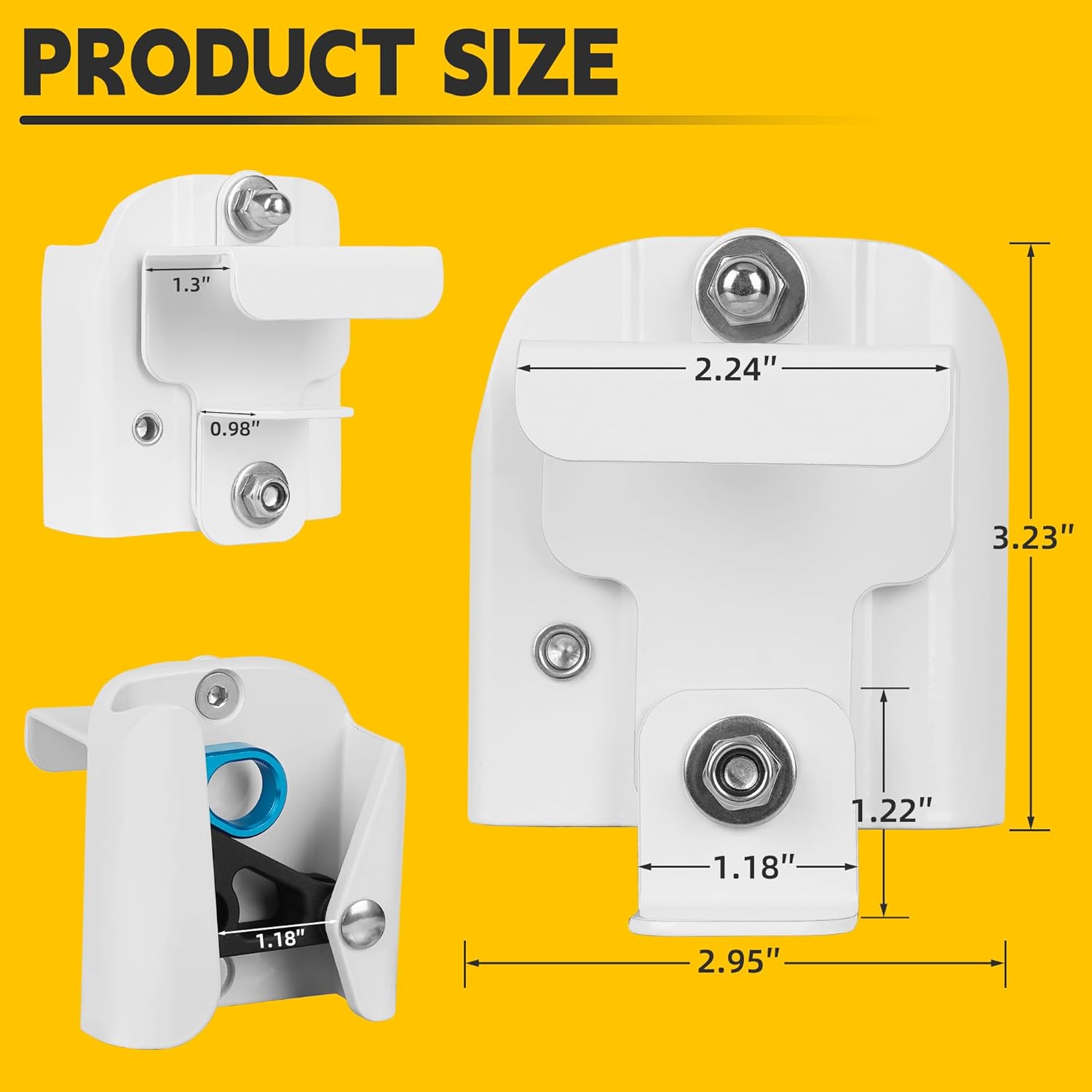 TENGBASE 4PS Pontoon Boat Fender Hanger, 1-1\/4 inch Rail Mount, Fits 3\/8-5\/8 inch Ropes - Image 8