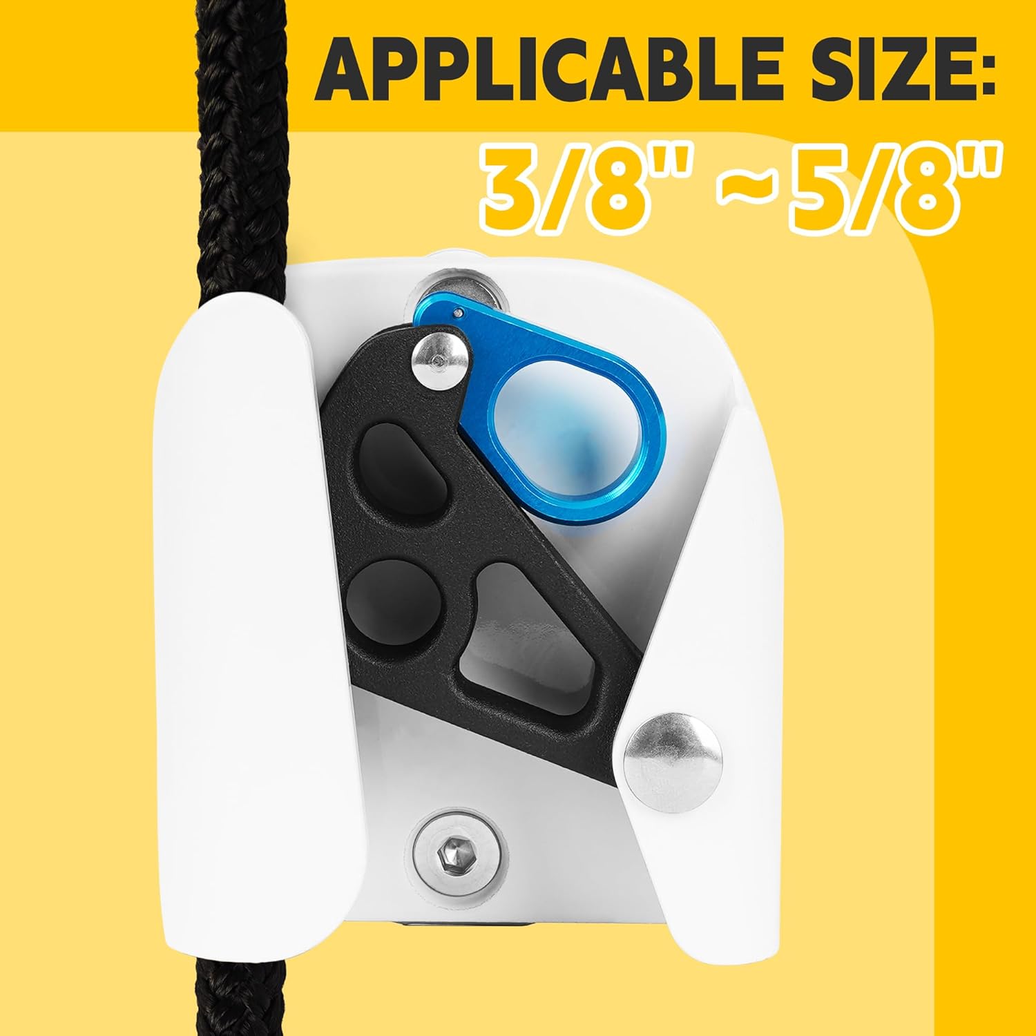 TENGBASE 4PS Pontoon Boat Fender Hanger, 1-1\/4 inch Rail Mount, Fits 3\/8-5\/8 inch Ropes - Image 6