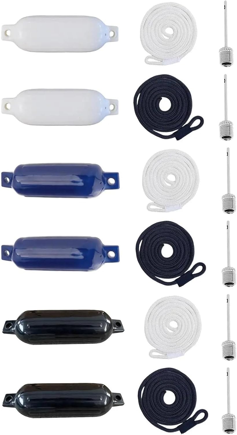 UNKOMN Marine Accessories 2PCS Boat Bumper Fenders with Inflatable Marine Bumper Marine Docking for Boat Dock Yacht Dock Row Boats Sailboats 4.33inch X 15.75inch - Image 6