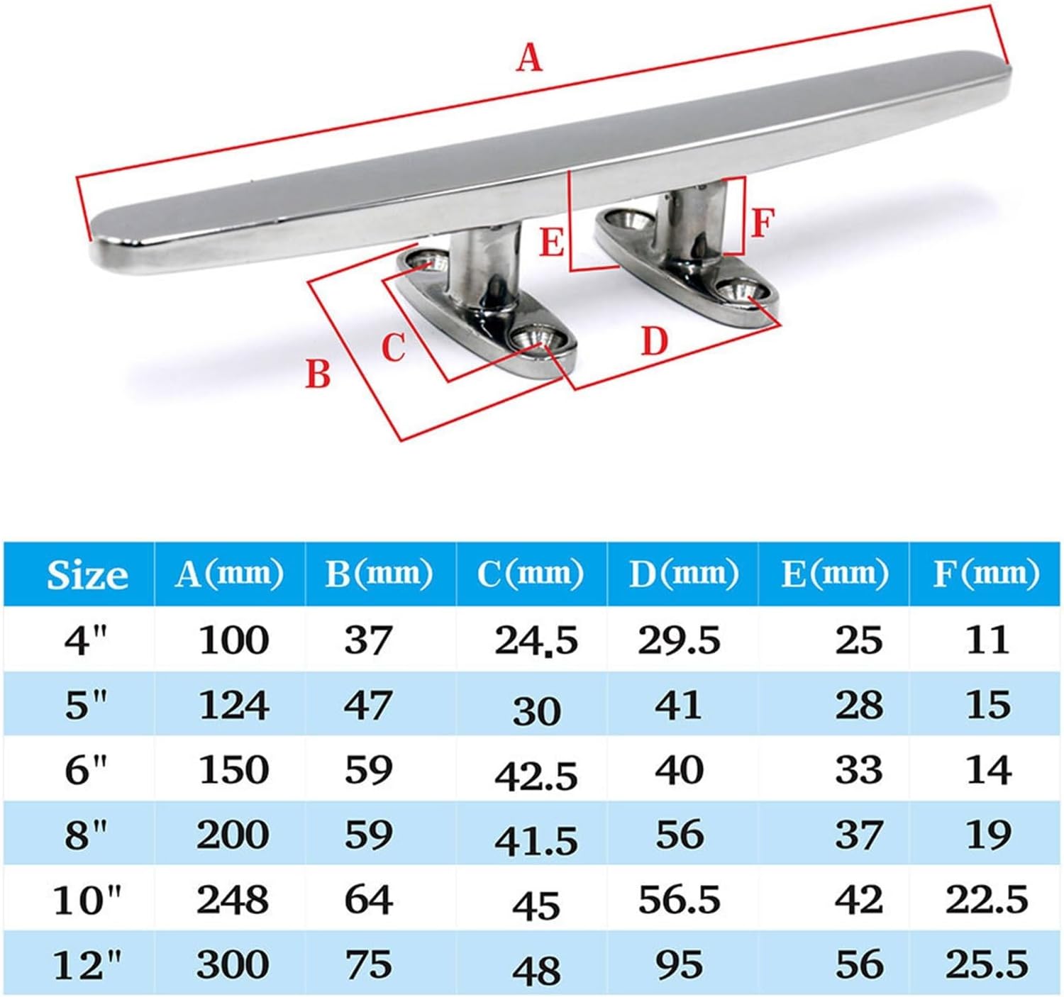 UNKOMN Marine Hardware 2PC 316 Stainless Steel Marine Grade Boat Mooring Accessories Marine Boat Deck Dock Rope Cleat Boat Cleat - Image 3