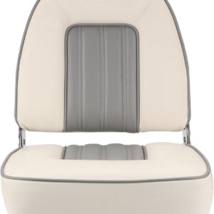 UNKOMN Marine hardware Boat Accessories Marine Folding Seat Universal Boat Fishing Pro Casting Deck chair High Back Boat swivel Chair Marine Hardware(White)