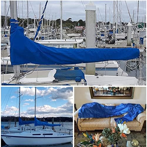 Waterproof Boat Sail Cover - Thick 420D Sun Protection, Durable Wind & Sunshade, Outdoor Booms Boat Cover Accessories, Blue, Non-Torn Design for Ultimate Marine Protection - Image 6