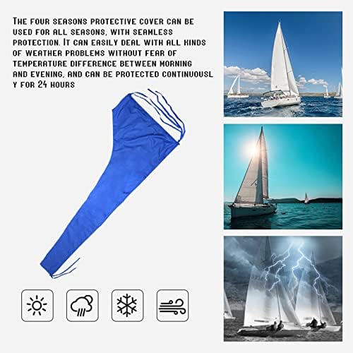Waterproof Boat Sail Cover - Thick 420D Sun Protection, Durable Wind & Sunshade, Outdoor Booms Boat Cover Accessories, Blue, Non-Torn Design for Ultimate Marine Protection - Image 2