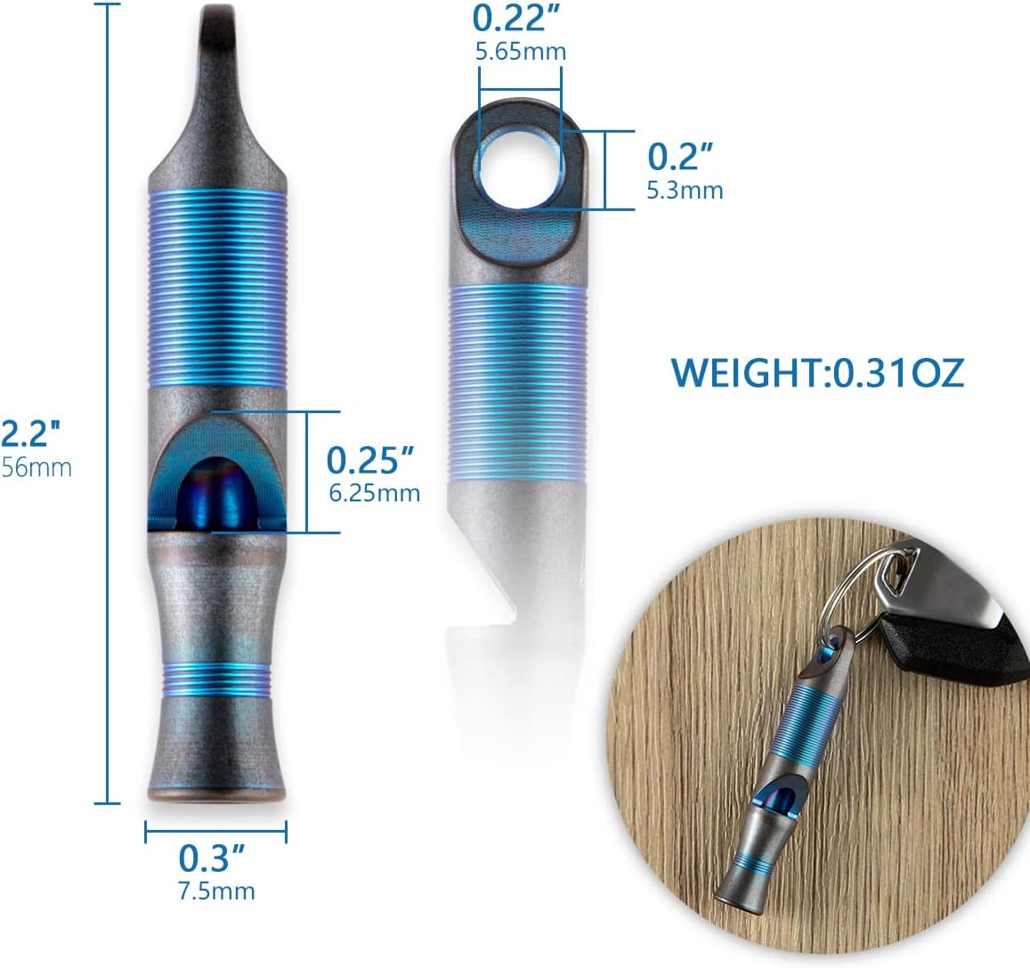 WeKnife Emergency Whistle Survival Loud, Titanium Outdoor Safety Whistle Survival Shrill Loud Blast with Paracord for Kayak, Life Vest, Jacket, Boating, Fishing,Camping, Hiking, Hunting, Coyote - Image 6