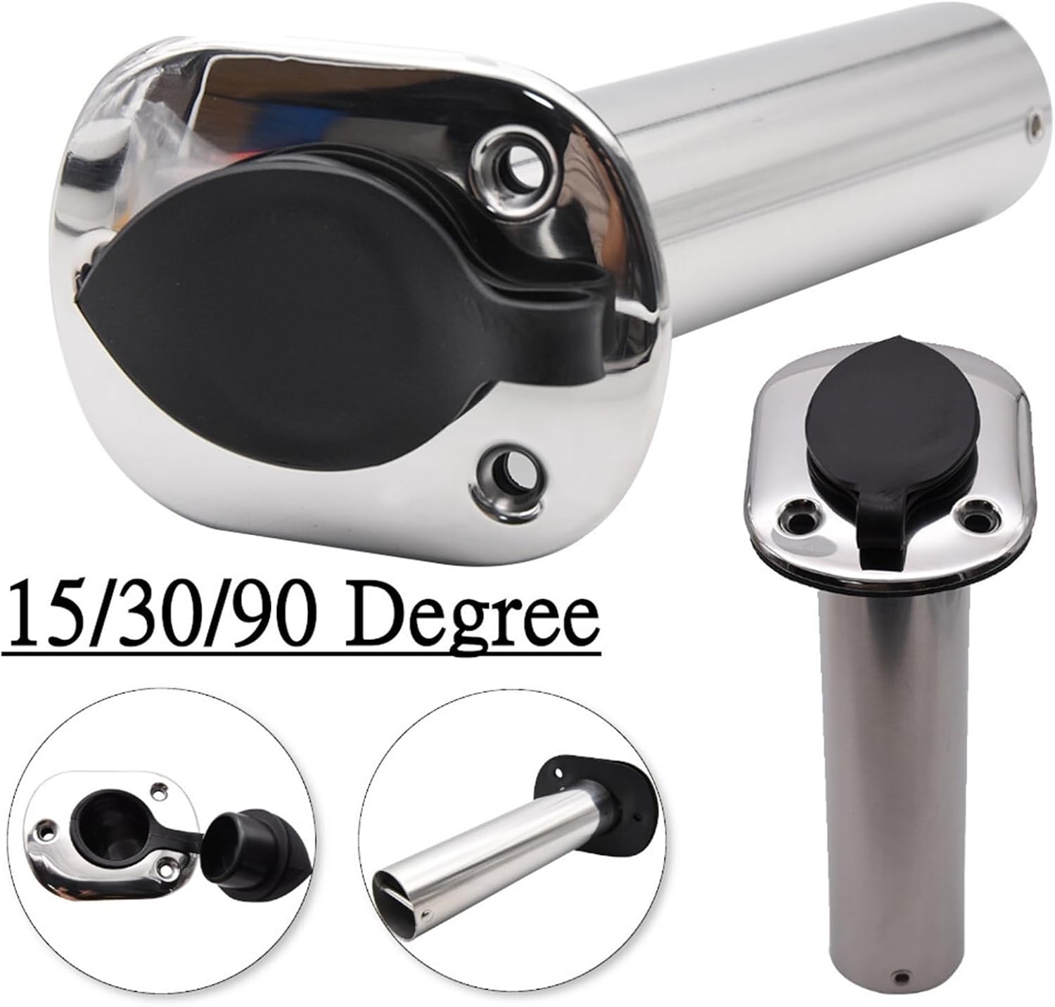 Windzerdong 2PCS 30 Degree Stainless Steel Fishing Rod Holder Flush Mount Boat Marine Hardware Boat Accessories - Image 2