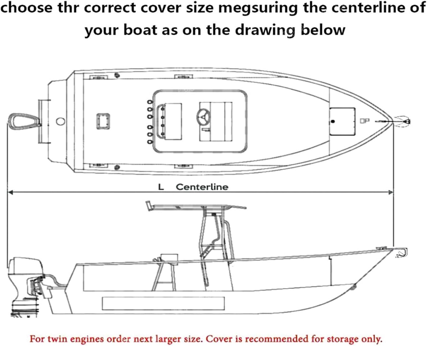 Wingxaoyy Marine Accessories 18-28ft 600D Jumbos Cruiser Boat-Cover Heavy-Duty Oceansouth Marine Water Sun Proof UV Protection Fish-Ski VHull Mooring Cover(26-28FT) - Image 5