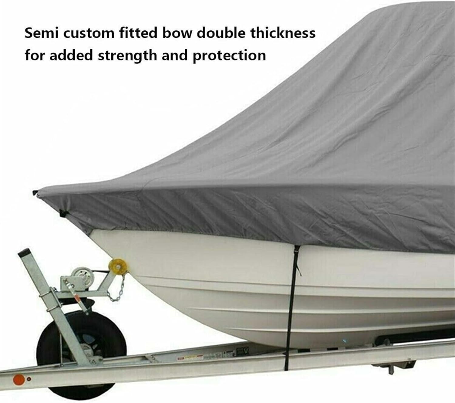 Wingxaoyy Marine Accessories 18-28ft 600D Jumbos Cruiser Boat-Cover Heavy-Duty Oceansouth Marine Water Sun Proof UV Protection Fish-Ski VHull Mooring Cover(Grey 22-24ft) - Image 6