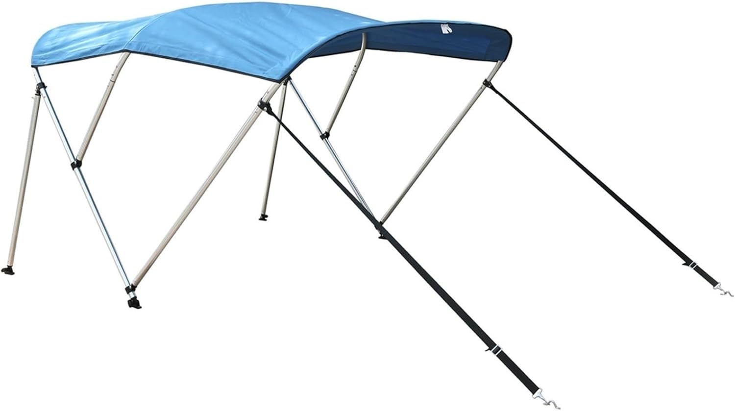 Wingxaoyy Marine Accessories 3 Bow Biminii Top Canvas Cover Roof Canopy Boot Cover w\/Frame 600D Waterproof Sunshade UV Protection for V-Hull Jon Boats(79-90 Black) - Image 5