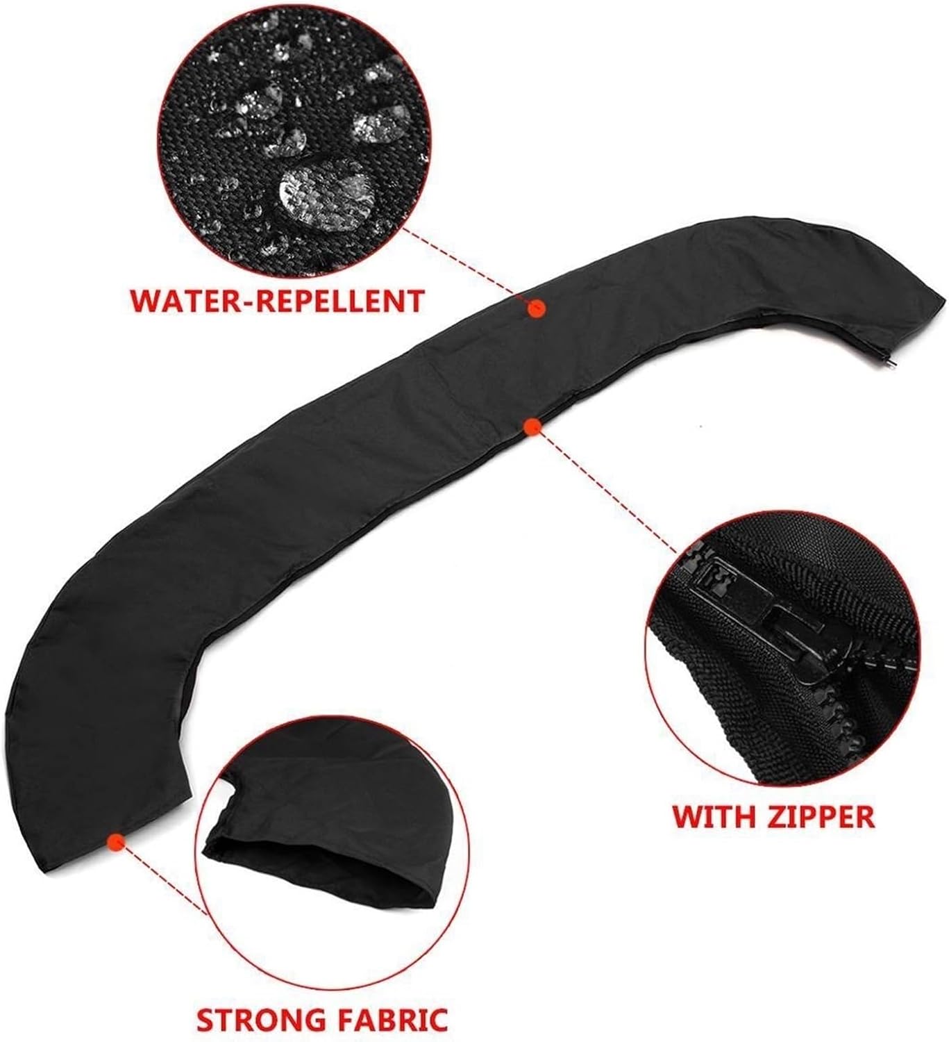 Wingxaoyy Marine Accessories 3 Bow Biminii Top Canvas Cover Roof Canopy Boot Cover w\/Frame 600D Waterproof Sunshade UV Protection for V-Hull Jon Boats(79-90 Black) - Image 4