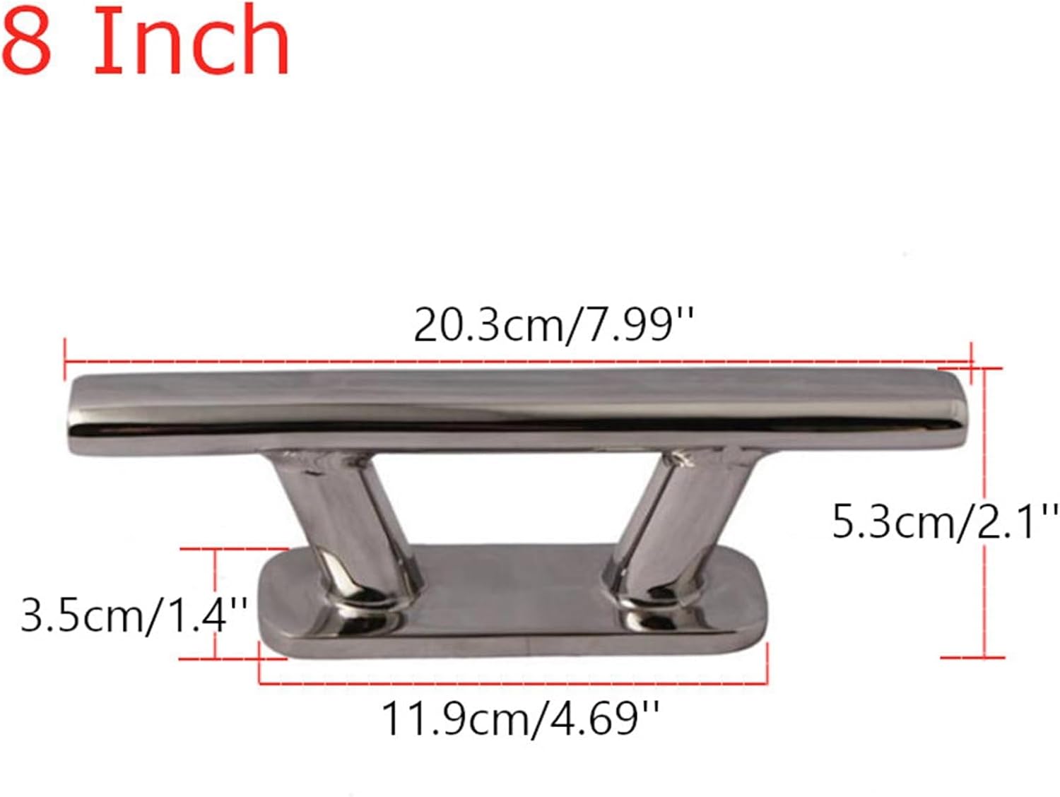 Xauyangha 1pcs Boat Accessories Dock Cleat 316 Stainless Steel Boat Mooring Dock Deck Rope Cleat 6\/8\/10\/12 Inch for Marine Yacht Bollard - Image 5