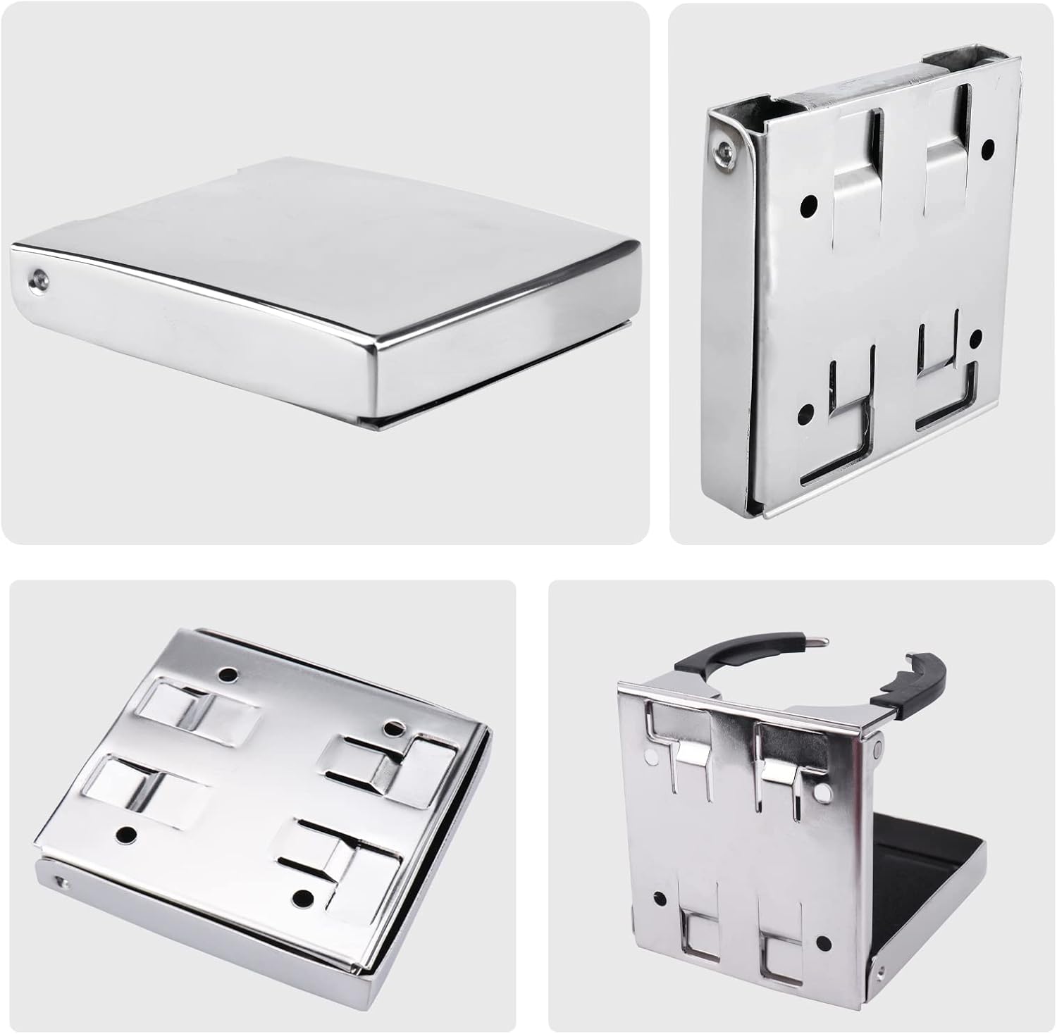 XinKunmarine 2PCS Boat Cup Holder,Stainless Steel Adjustable Holder for Cup Bottle Beverage,Folding Drink Holders for Marine Boat,Pontoon Boat,Truck,RV,Yacht - Image 5