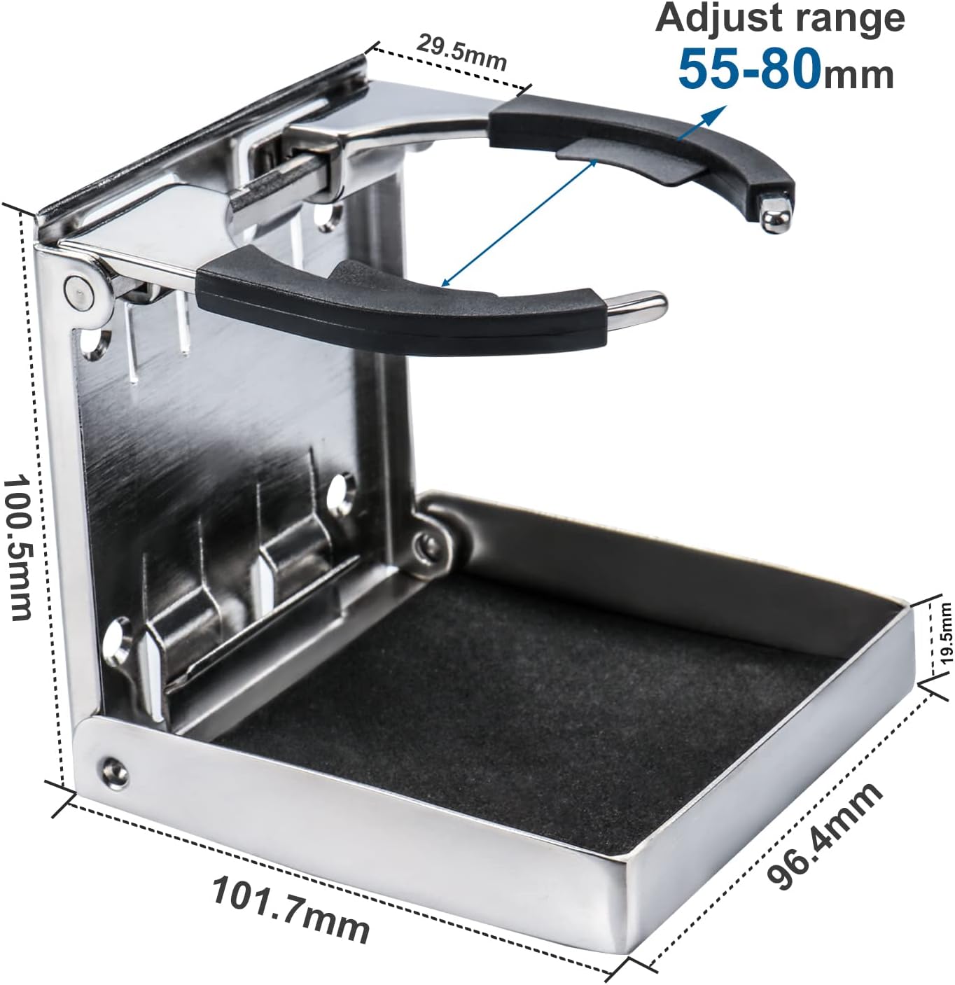 XinKunmarine 2PCS Boat Cup Holder,Stainless Steel Adjustable Holder for Cup Bottle Beverage,Folding Drink Holders for Marine Boat,Pontoon Boat,Truck,RV,Yacht - Image 4