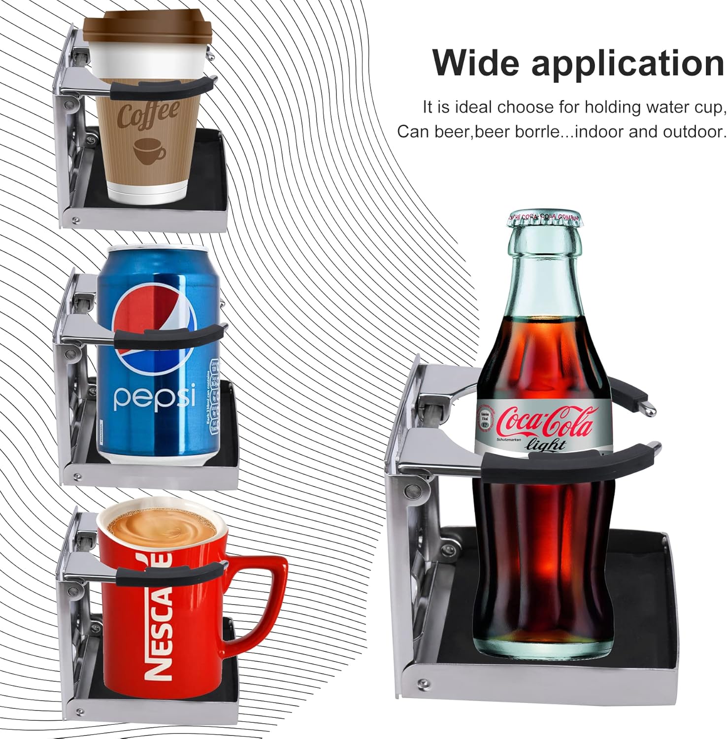 XinKunmarine 2PCS Boat Cup Holder,Stainless Steel Adjustable Holder for Cup Bottle Beverage,Folding Drink Holders for Marine Boat,Pontoon Boat,Truck,RV,Yacht - Image 6